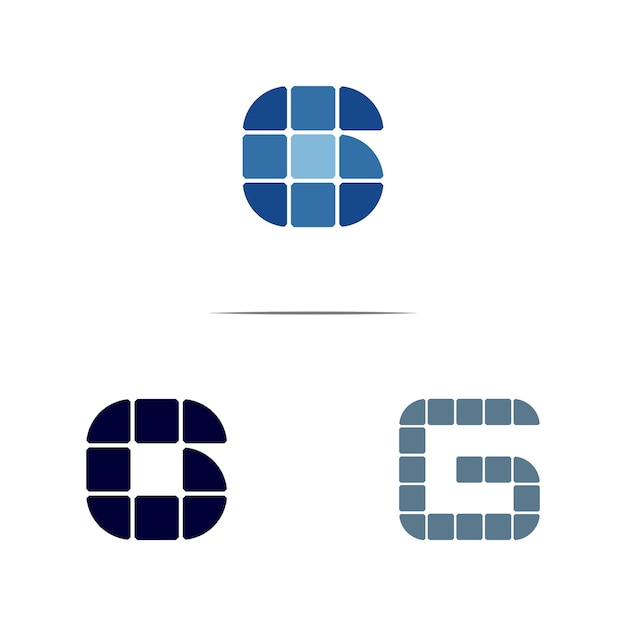 Letter G or 6 Solar panel logo design