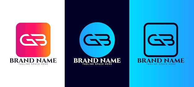 letter g b logo design, corporate business emblem logotype