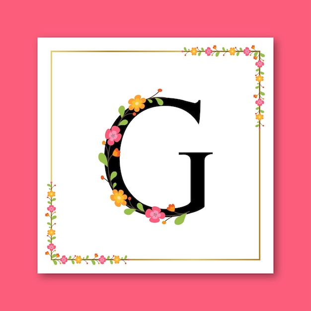 Letter G Bloemen decoratief vrouwelijk logo