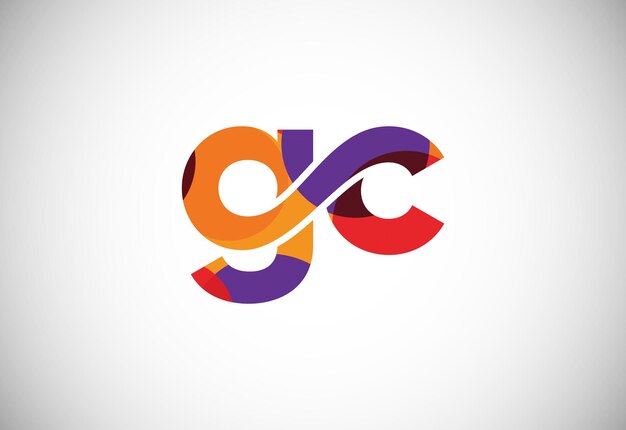 文字 GC 低ポリ ロゴ デザイン ベクトル テンプレート グラフィック アルファベット記号企業のビジネス アイデンティティ