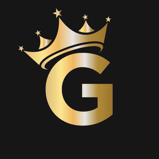 Vector letter g crown logo crown logo on letter g template for beauty fashion star elegant luxury sign