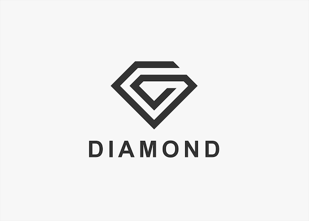 letter g diamond logo design vector silhouette illustration