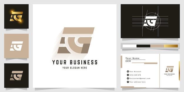 Letter G or EG monogram logo with business card design