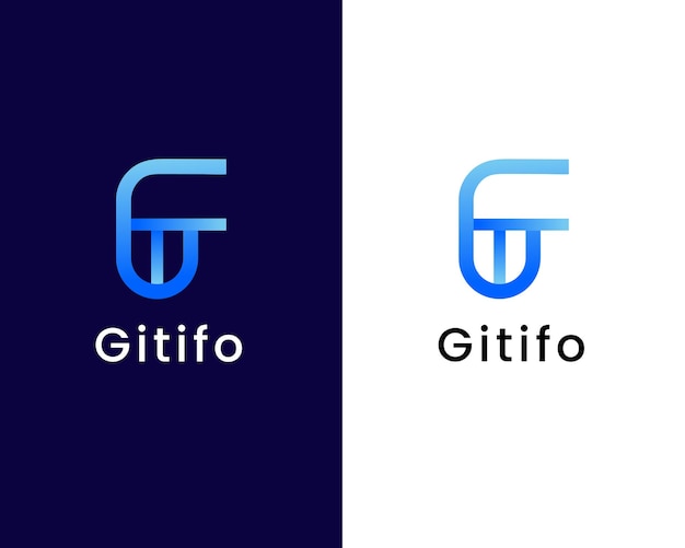 letter g and f and t logo design template