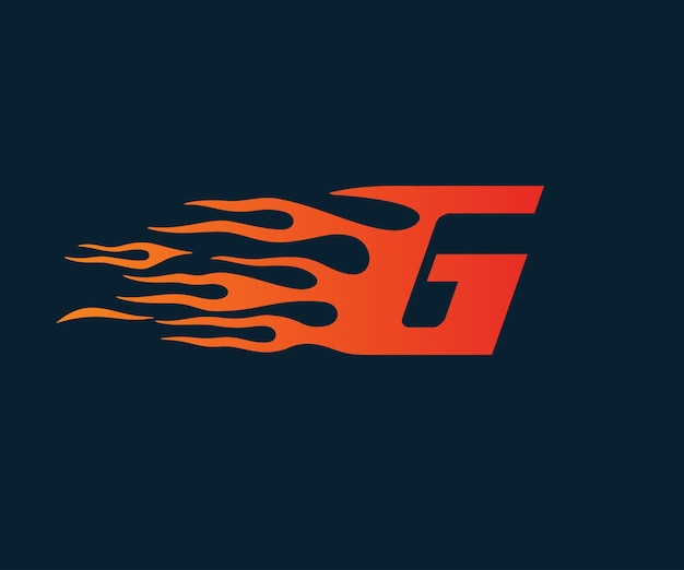 Letter G flame Logo speed logo design concept template