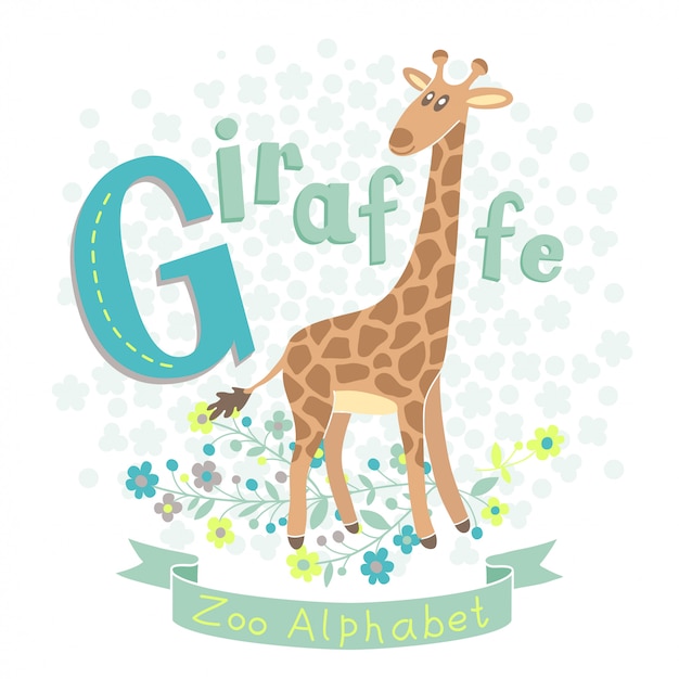 Vettore lettera g - illustrazione di giraffa