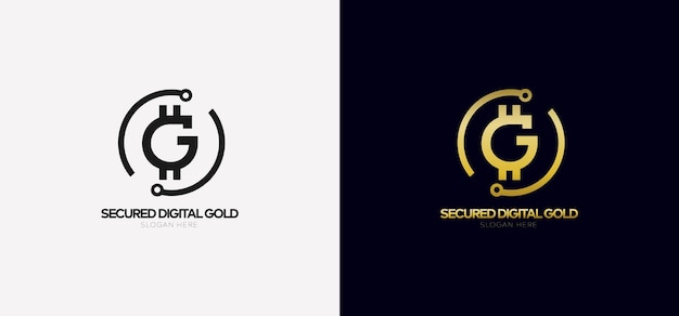 Letter G Gold-logo Connect-technologie en digitaal gouden valutagegevensconcept voor uw bedrijf