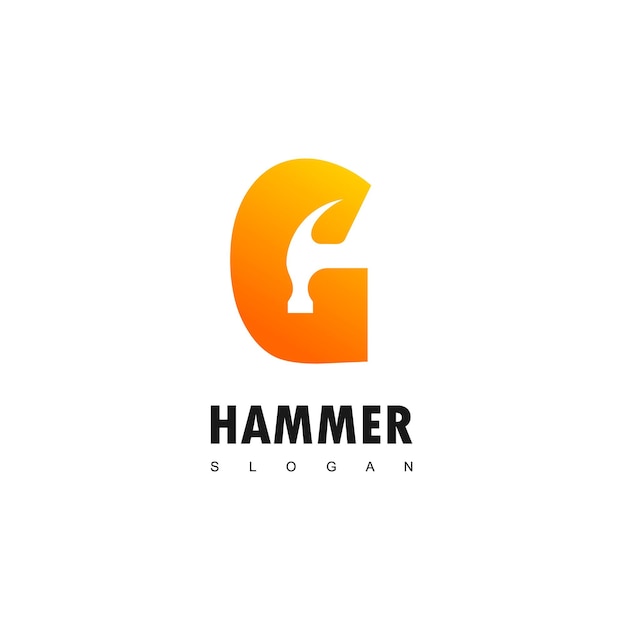 Vettore lettera g golden hammer logo