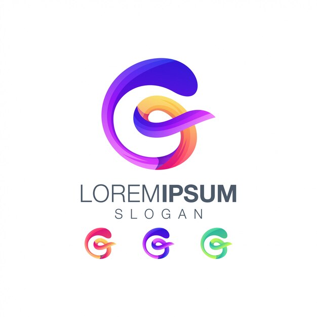 편지 G 그라디언트 색상 로고 템플릿