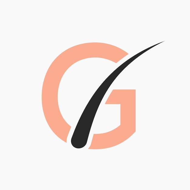 Letter G Hair Treatment Logo Vector Template Hair Care Symbol