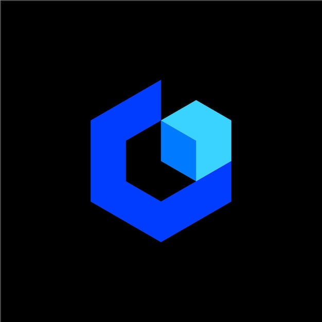 Letter g hexagon cube logo