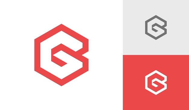 Letter g hexagon monogram logo design vector