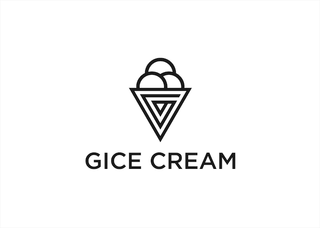 文字 g アイスクリーム ロゴ デザイン ベクトル図