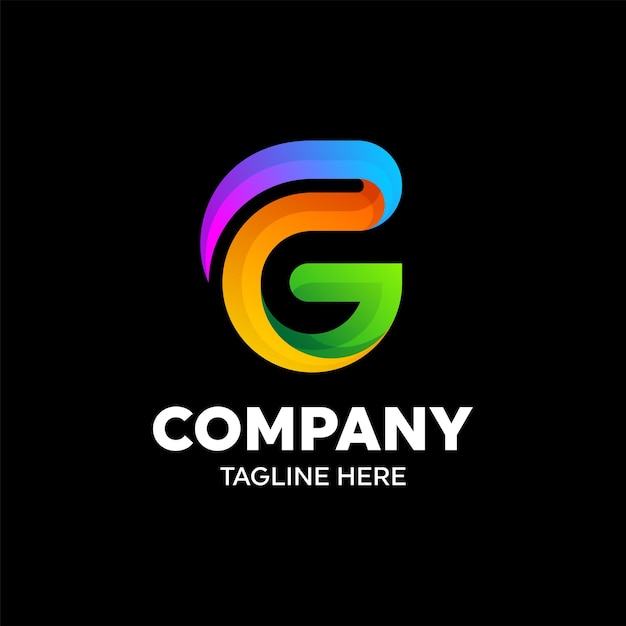 편지 g 아이콘 로고 그라데이션