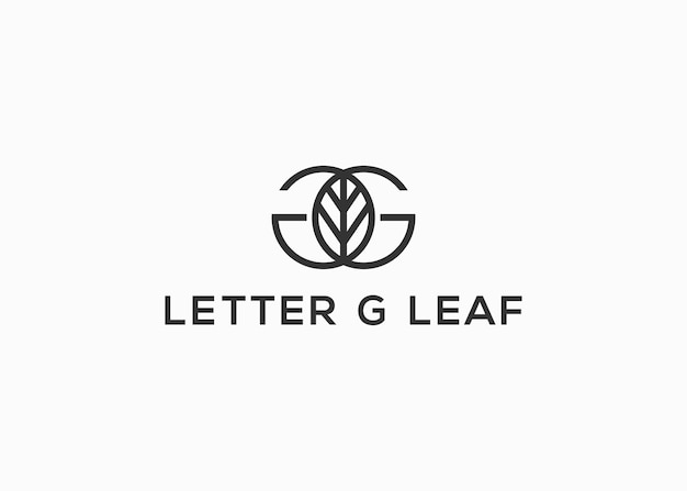 letter g leaf company name logo illustration