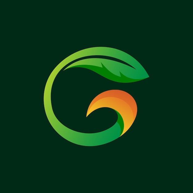 Letter g leaf logo in vector