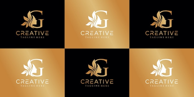 Letter G logo combination beauty logo icon Premium Vector