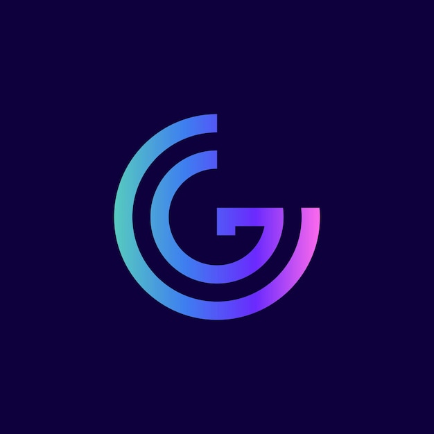 Letter g logo design gradient blue purple tech logo icon