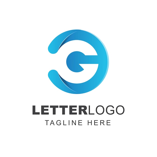 Lettera g logo design con forma circolare