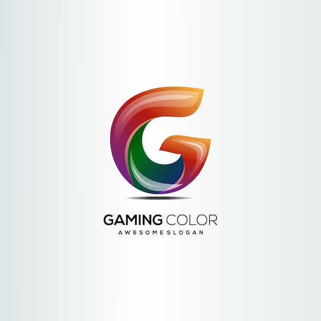 Letter g logo gradient gold color luxury
