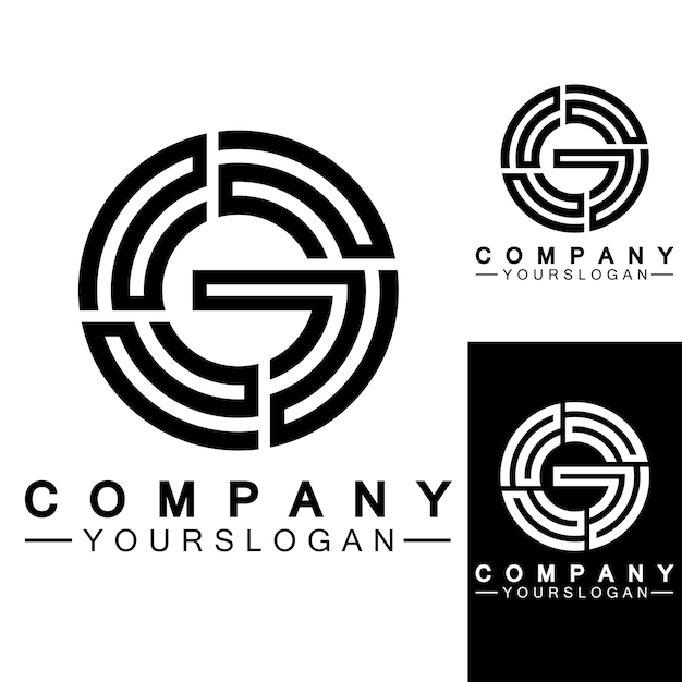 Шаблон логотипа буквы G