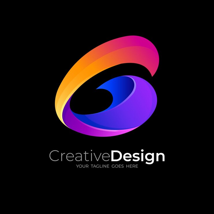 3dカラフルなデザイン、光沢のあるアイコンと文字Gロゴ