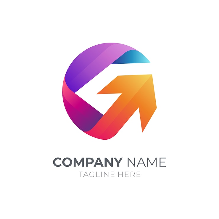 Vector letter g logo with arrow
