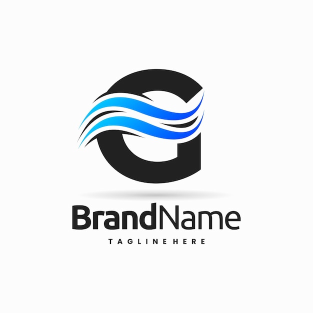 letter g logo with wind shapes combination concept