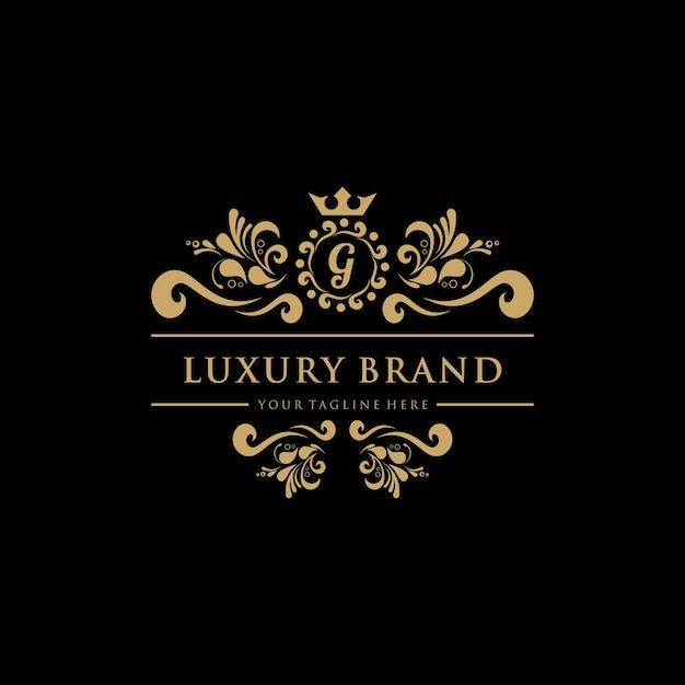 Vector letter g luxury elegant with crown logo vector creative lettering logo vector illustration