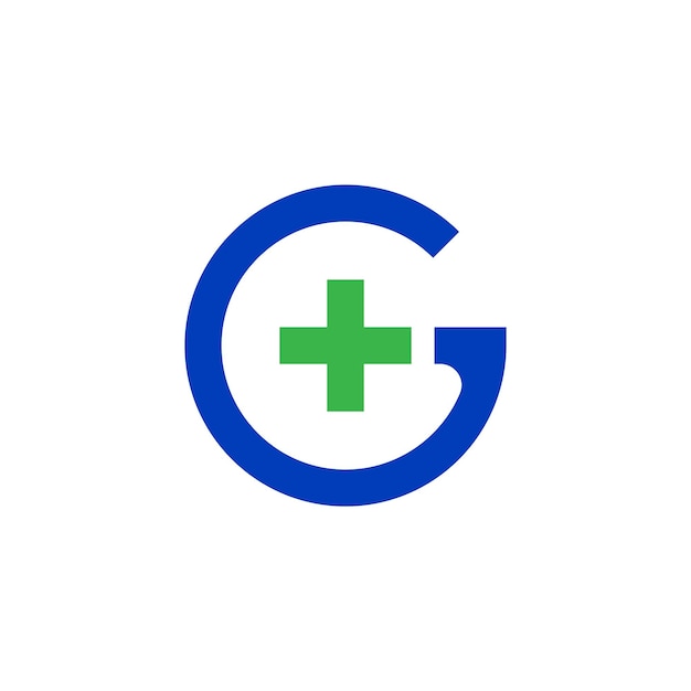 letter G medical health plus logo design