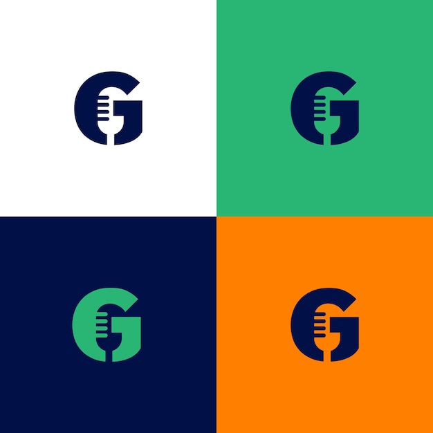 Letter g met microfoon vector logo ontwerp inspiratie