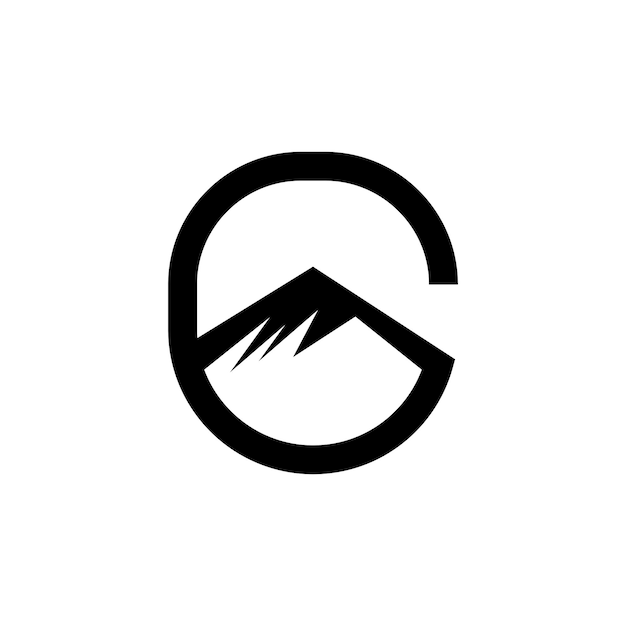 Vector letter g mountain logo design