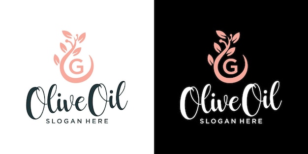 Letter g Olijfolie logo-ontwerp