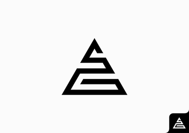 Letter G and S logo icon triangle shape