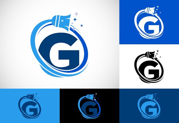 Letter G schoonmaakservice logo ontwerpsjabloon Schoonmaakbedrijf logo teken symbool