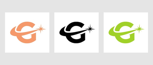 Буква G Spark Логотип Символ