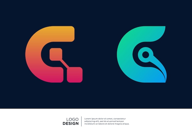 Vector letter g tech logo ontwerp inspiratie