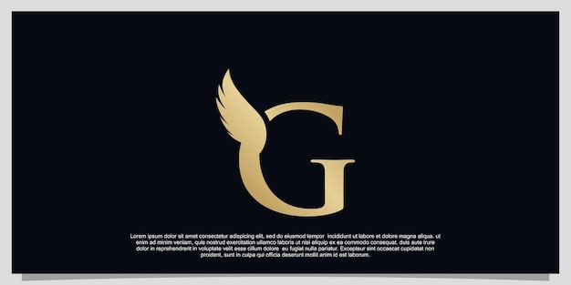 Letter G wings logo design simple concept Premium Vector