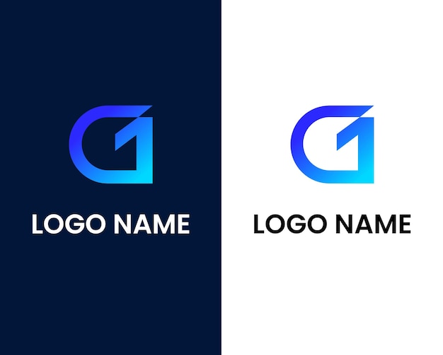 Letter g with 1 modern logo design template