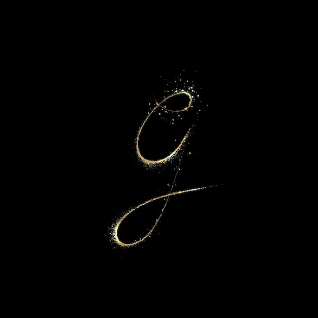 Vector the letter g with a black background