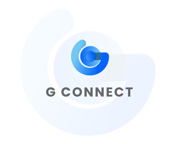 Lettera g con modello di progettazione del logo connect