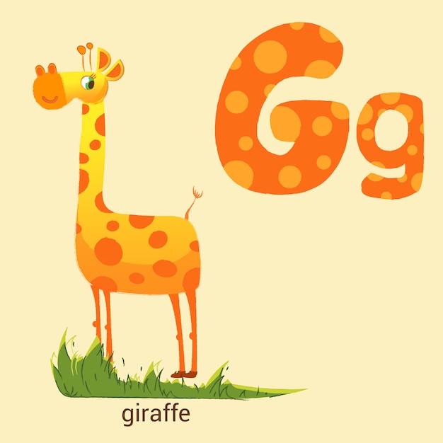 Lettera g con cute giraffe