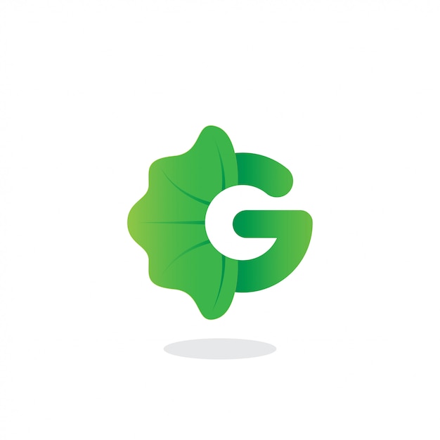 letter g with leaf green