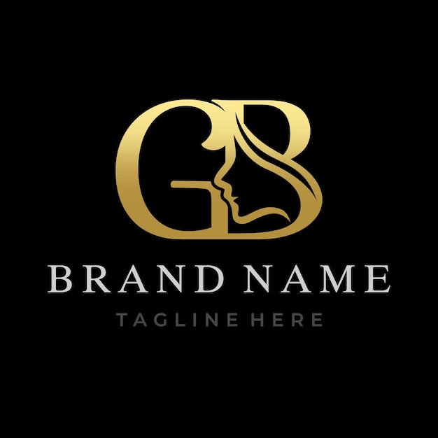 Vettore lettera gb beauty face initial logo design