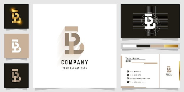 Letter GB or GDB monogram logo with business card design
