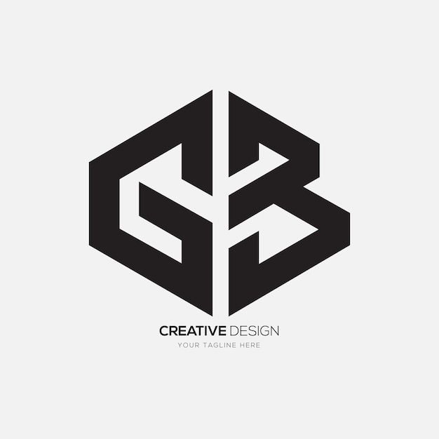 Letter Gb of Bg creatieve unieke vormen alfabet moderne typografie logo