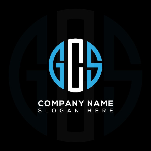 letter GCS round shape logo design icon. GCS.