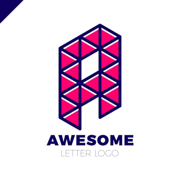 Letter a geometric logo