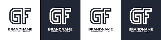 Lettera gf o fg global technology monogram logo adatto a qualsiasi attività commerciale con iniziali gf o fg