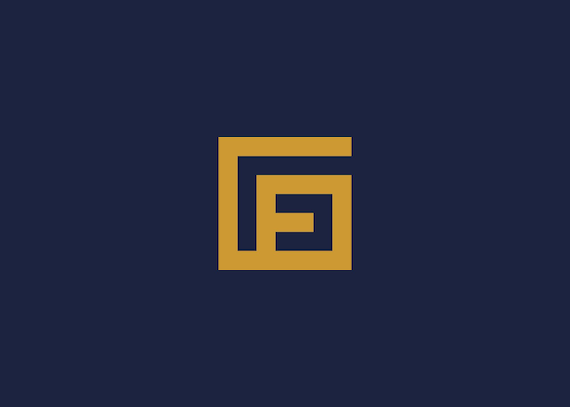 letter gf with square logo icon design vector design template inspiration